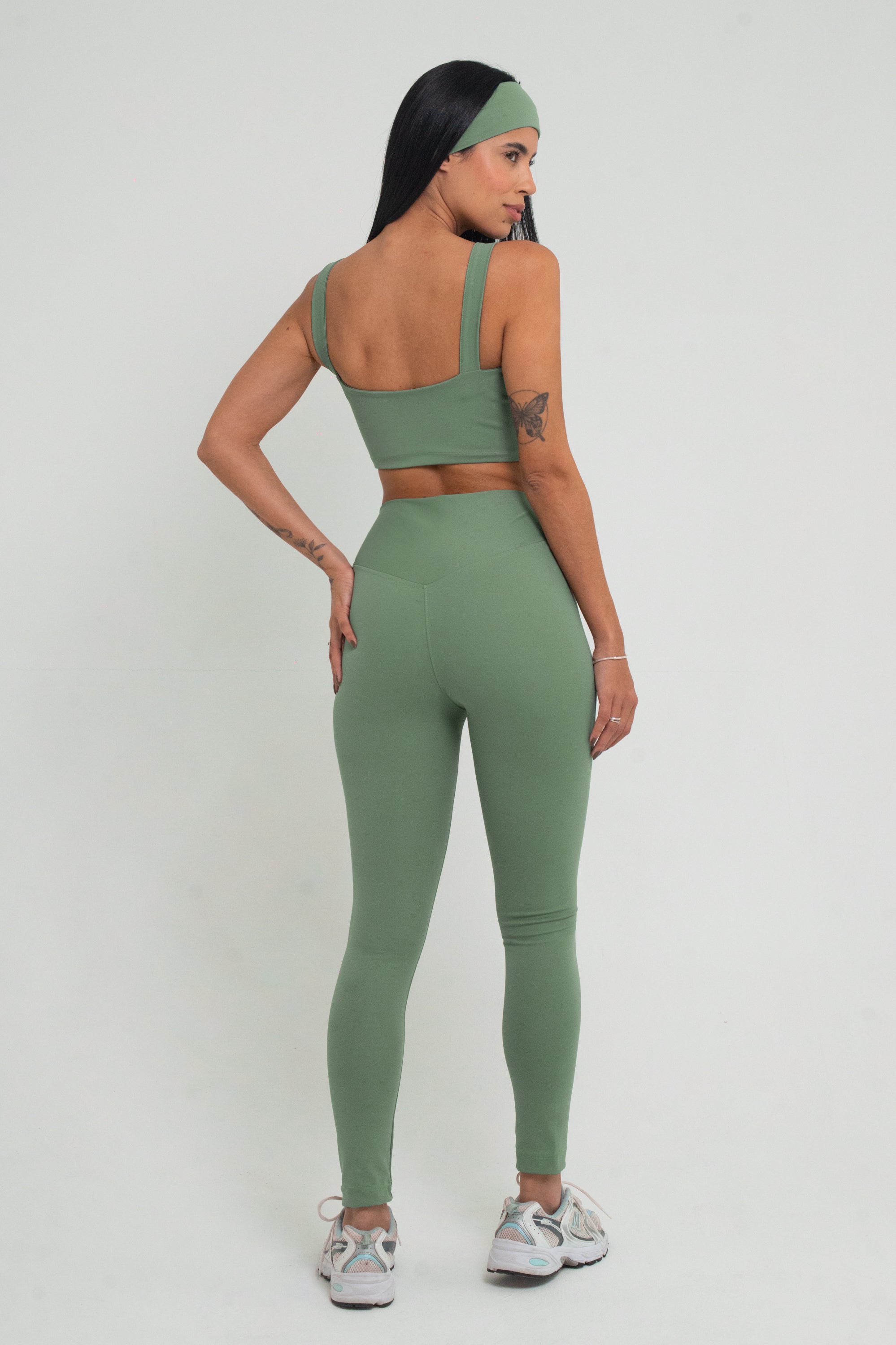 legging com cós transpassado na cor matte