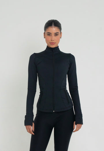 jaqueta compressora com bolso na cor black