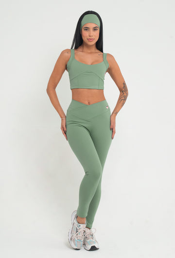 legging com cós transpassado na cor matte