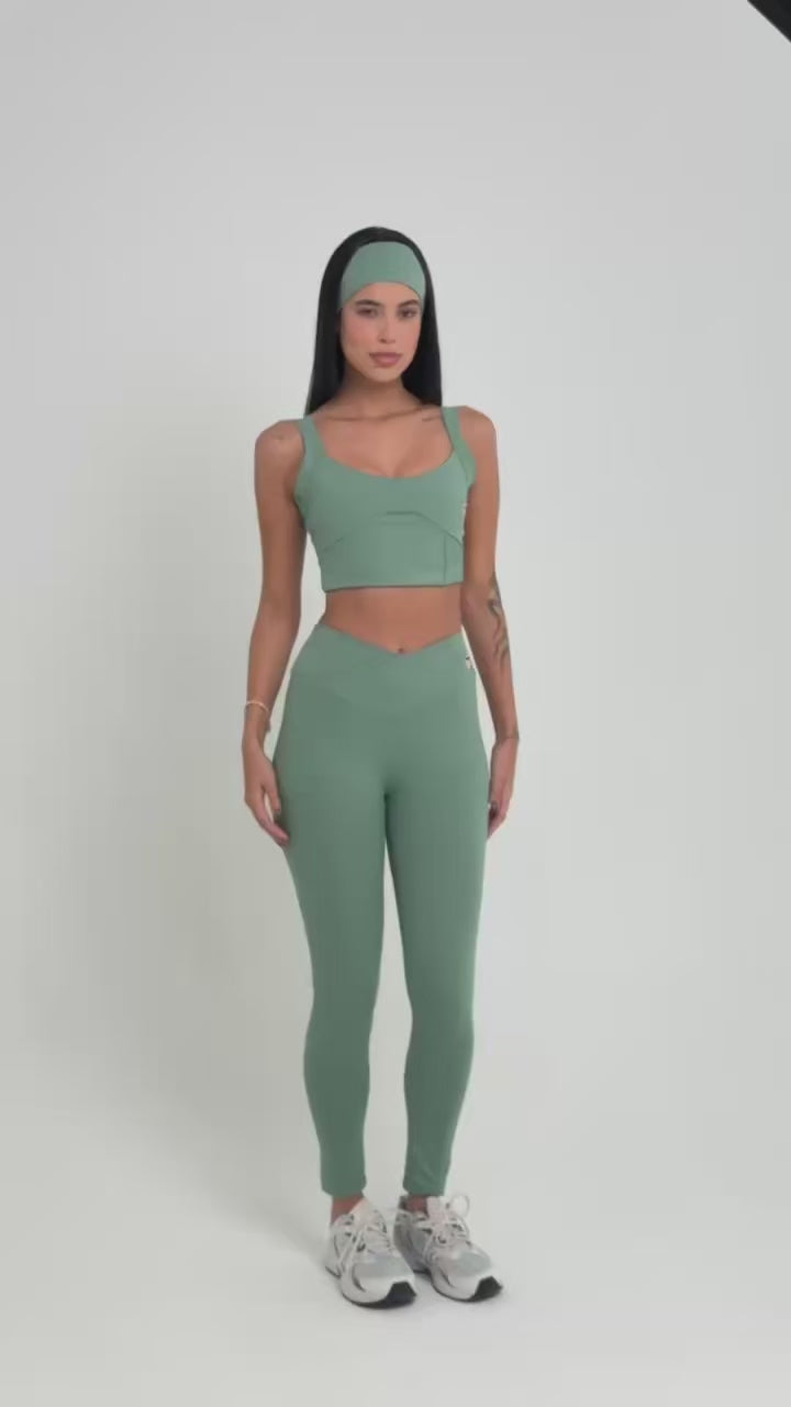 legging com cós transpassado na cor matte